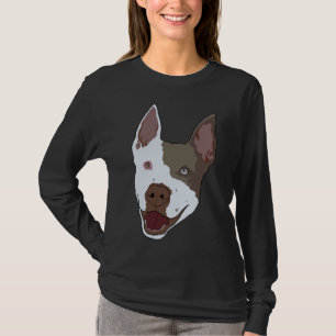 T-shirt Pitbull Brown Et Blanc Pointé