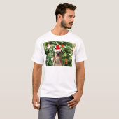 T-shirt Pitbull Chien Arbre de Noël Ornements Snowman (Devant entier)
