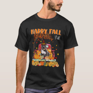 T-shirt Pitbull Chien Automne Automne Citrouille Camion Ma