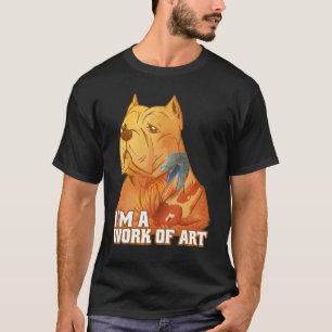 T-shirt Pitbull Chien avec Koi Carp Tattoo Je suis un trav