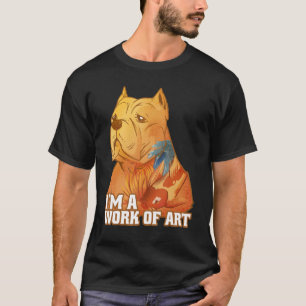 T-shirt Pitbull Chien avec Koi Carp Tattoo Je suis un trav