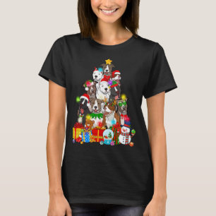T-shirt Pitbull Chien de Noël Lumières arbre de Noël Drôle