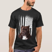 T-shirt Pitbull Chien drapeau américain Pitbull Terrier Ch (Devant)