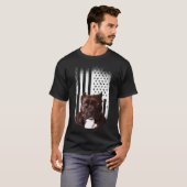T-shirt Pitbull Chien drapeau américain Pitbull Terrier Ch (Devant entier)