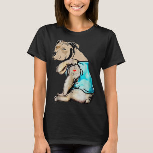 T-shirt Pitbull Chien I Love Papa Tattoo Funny Family T-sh