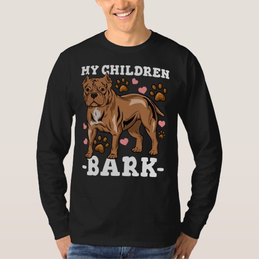 T-shirt Pitbull Chien Papa maman (Devant)