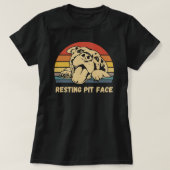 T-shirt Pitbull Chien Repose Tête J'Aime Mon Pot Retro V (Design devant)