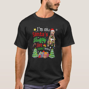 T-shirt Pitbull Chien sur Père Noël Liste des vilains Noël