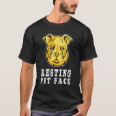 T-shirt Pitbull Chien Visage Repose Pit Visage Drôle Chien (Devant)