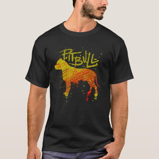T-shirt Pitbull Coloré (Devant)