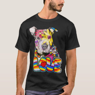 T-shirt Pitbull coloré - Paix Amour Pitbulls Amoureux