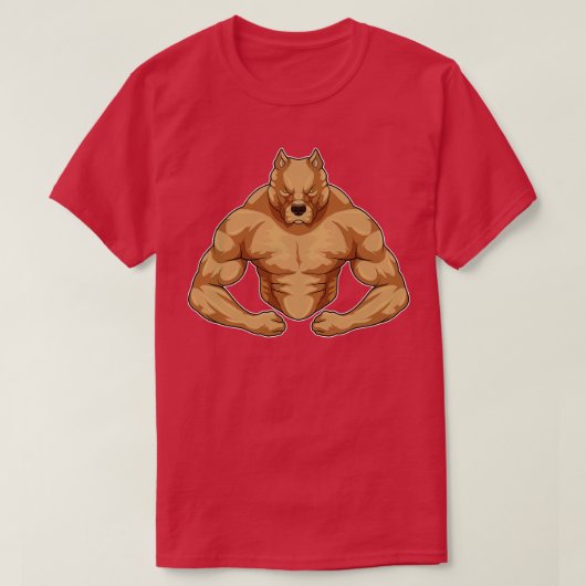 T-shirt Pitbull comme Bodybuilder extrême (Design devant)