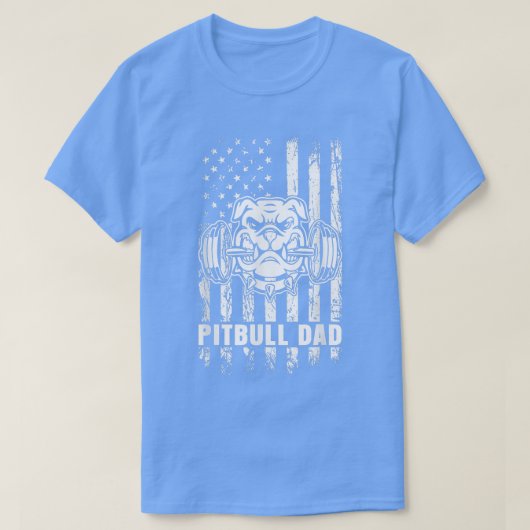 T-shirt Pitbull Dad American Pit Bull Dog US Drapeau 4e De (Design devant)