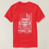 T-shirt Pitbull Dad American Pit Bull Dog US Drapeau 4e De (Design devant)