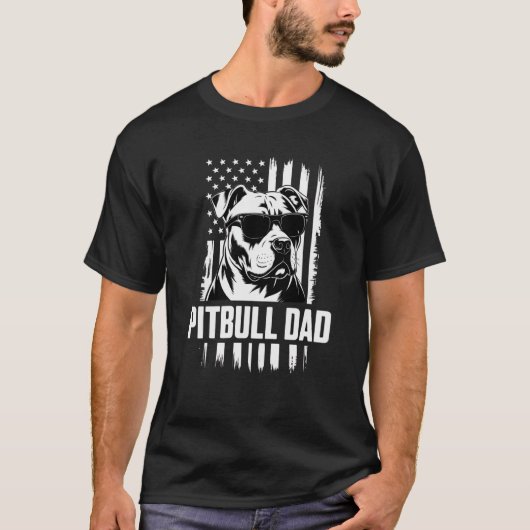 T-shirt pitbull dad mens (Devant)