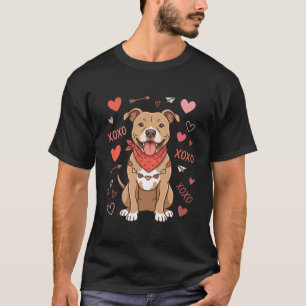T-shirt Pitbull de la Saint-Valentin XOXO Design d'amour