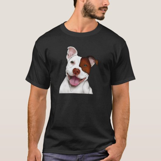 T-shirt Pitbull de sourire heureux (Devant)