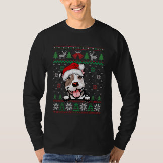 T-shirt Pitbull Dog  Christmas Santa Xmas Ugly Sweater