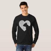 T-shirt Pitbull Dog Funny Heart Valentine's Day Dog Dad Mo (Devant entier)