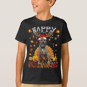 T-shirt Pitbull Dog Happy Hallothanksmas Halloween Thanksg