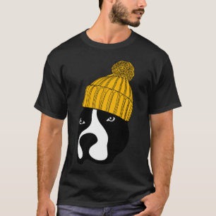 T-shirt Pitbull Dog Portant Une Beanie