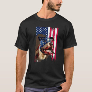 T-shirt Pitbull Drapeau Américain 4 Juillet Pitbull Patrio