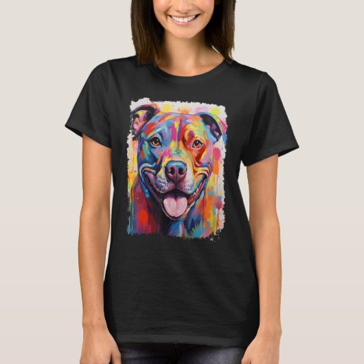 T-shirt Pitbull Drôle Chien (Devant)