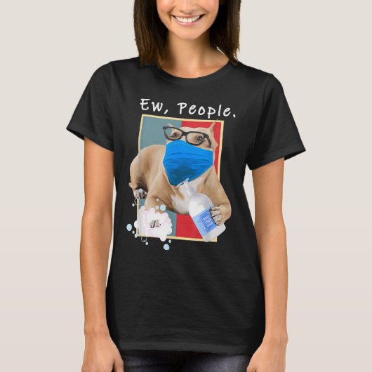 T-shirt Pitbull Ew Personnes Chien Portant Un Masque Visag (Devant)