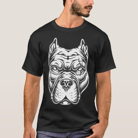 T-shirt Pitbull Face Classic (Devant)