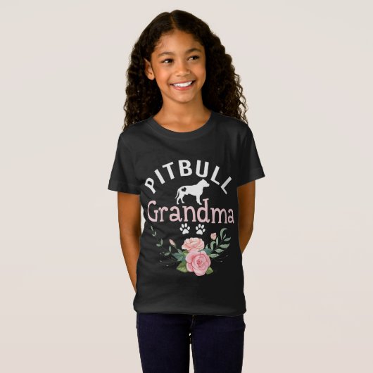 T-Shirt Pitbull grand-mère Cadeaux femmes maman Pitbull Am (Devant entier)