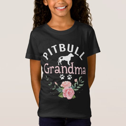 T-Shirt Pitbull grand-mère Cadeaux femmes maman Pitbull Am (Devant)