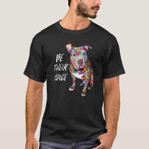 T-shirt Pitbull Hippie Be their Voice Peace Love et Pitbu