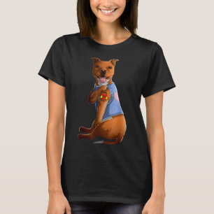 T-shirt Pitbull I Love Mom Funny Pitbull Tattooed 306