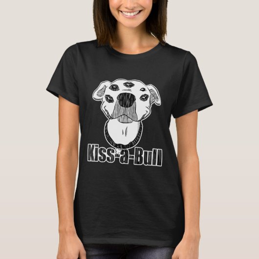 T-shirt Pitbull Kiss-A-Bull Kissable Graphique (Devant)
