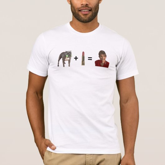 T-shirt Pitbull + La pièce en t des hommes légers de rouge (Devant)