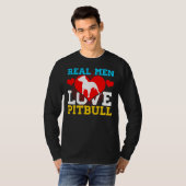 T-shirt Pitbull Les vrais hommes aiment Pitbull (Devant entier)