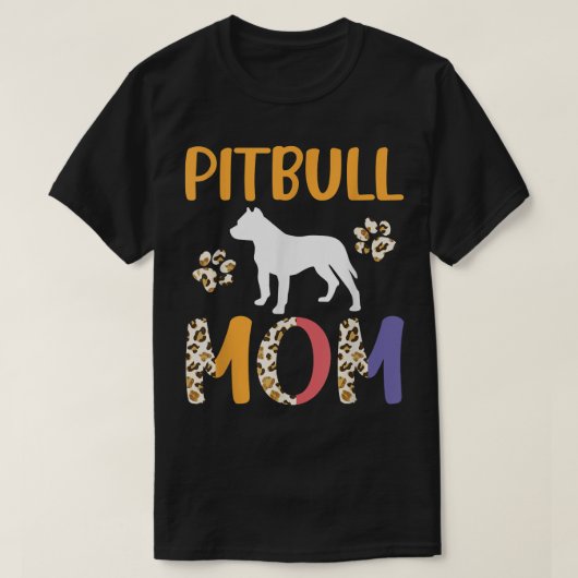 T-shirt Pitbull Maman Leopard (Design devant)
