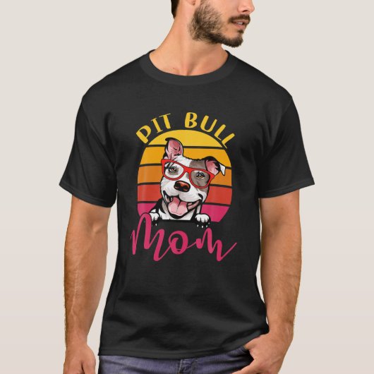 T-shirt Pitbull Maman Pitbull Chien Mama Drôle Femmes (Devant)
