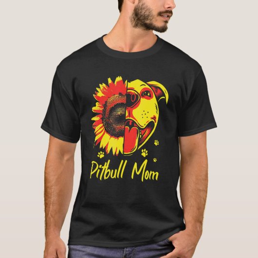 T-shirt Pitbull Maman Terrier Pibble Chien Propriétaire ma (Devant)