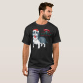 T-shirt Pitbull mignonne avec chapeau de Noël Joyeux Pitma (Devant entier)