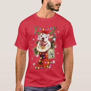 T-shirt Pitbull Noël Boot Sock hiver neige