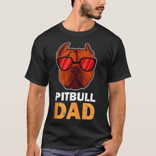 T-shirt Pitbull Papa Cool Funny Pitbull Chien (Devant)