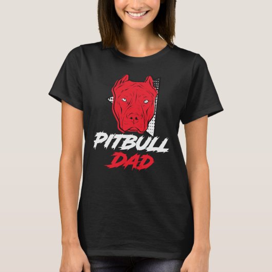 T-shirt Pitbull Papa drôle Pitbull (Devant)