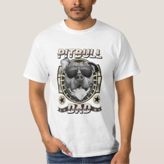 T-shirt pitbull papa fière pit bull chien père rétro cool 