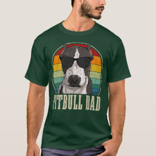T-shirt Pitbull Papa Lunettes de soleil Vintages Drôle pap
