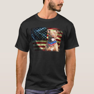 T-shirt Pitbull Patriotique Drapeau Américain Chien Hommes