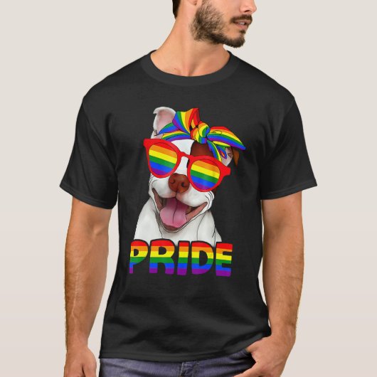 T-shirt Pitbull Pride Chien Maman Rainbow Lgbt Mois Gay pr (Devant)