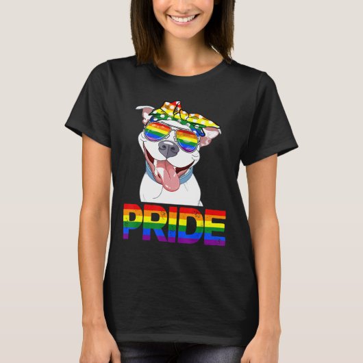 T-shirt Pitbull Pride Lgbt Pride Pitbull Lover Gay Lesbian (Devant)