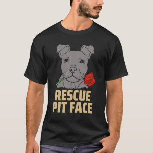T-shirt Pitbull Secourir visage drôle mignon Pitbull amour