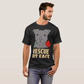 T-shirt Pitbull Secourt visage fâché mignon (Devant entier)